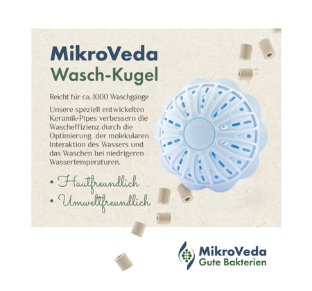 MikroVeda Waschkugel mit Mikroorganismen - KeramikChemiefrei und umweltfreundlich Waschen


MikroVeda Waschkugel mit MikroVeda Keramik-Pipes







Hygienisch saubere Wäsche ohne chemische Waschmittel - und ganz neb