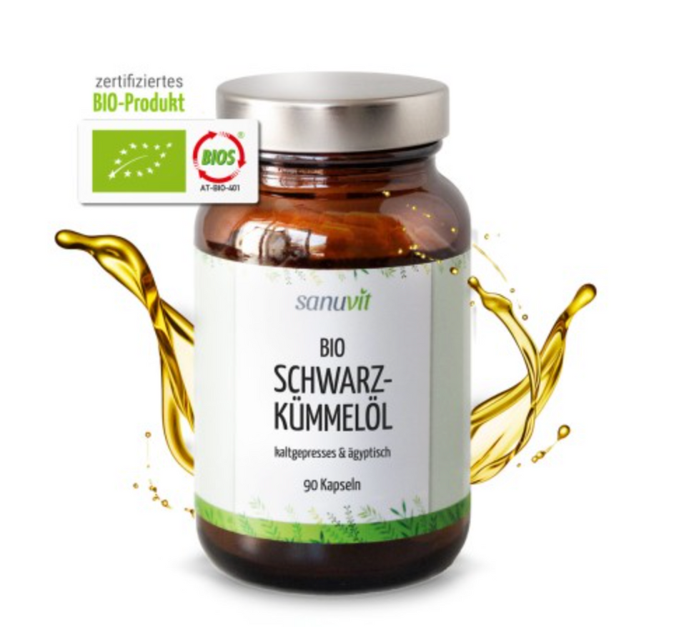 Sanuvit Bio Schwarzkümmelöl 500 mg + Rosmarin - 90 Kapseln