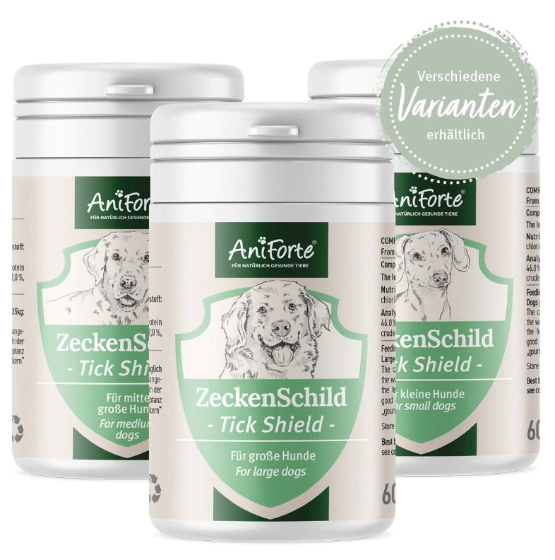ZeckenSchild kleine Hunde - Effektive Kombi aus Bierhefe & Vitamin B1 60 Kapseln mit hoher Akzeptanz für kleine Hunde 0-10 Kg
Ergänzungsfuttermittel für die natürliche Hautbarriere
Reich an Vitamin B1
 
ZeckenSchild Kapseln für kleine 