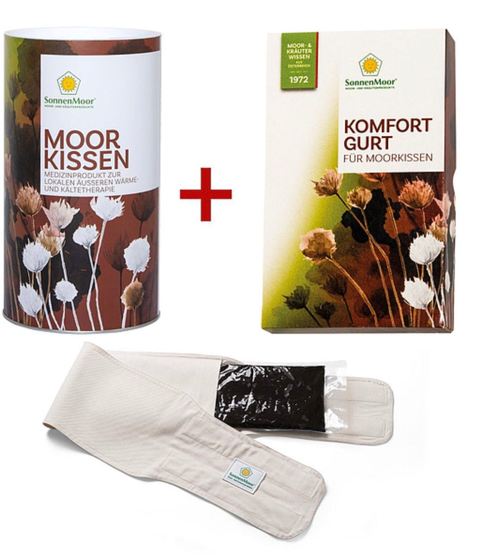 SonnenMoor Kombipaket Moorkissen mit KomfortgurtKombi-Aktion das Moorkissen mit Gurt für Nacken und Schultern und viele weitere Anwendungsmöglichkeiten
Das vielseitige SonnenMoor Moorkissen kann für Nacken, Schult