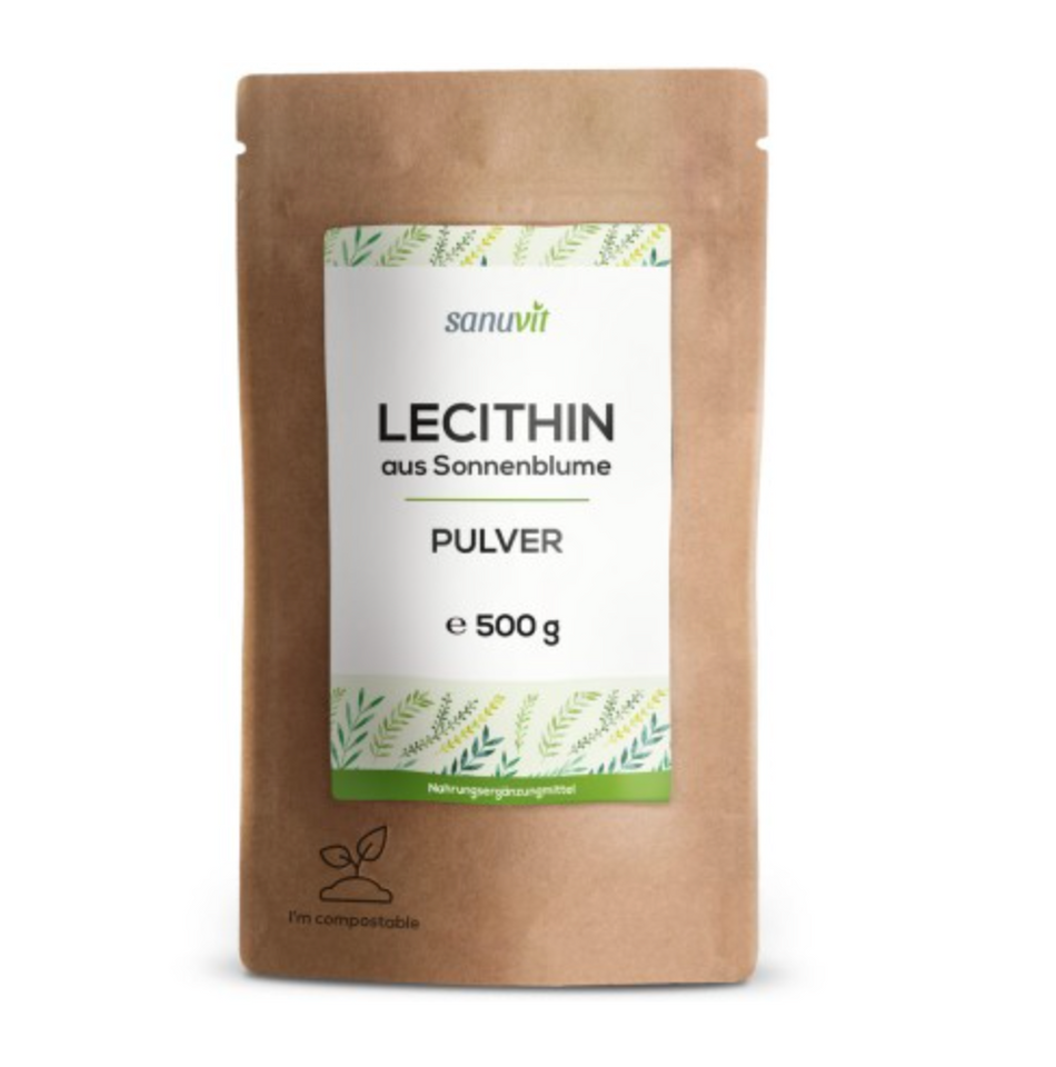 Sanuvit Lecithin Pulver aus Sonnenblume mit 90 % Phospholipiden- 500g
