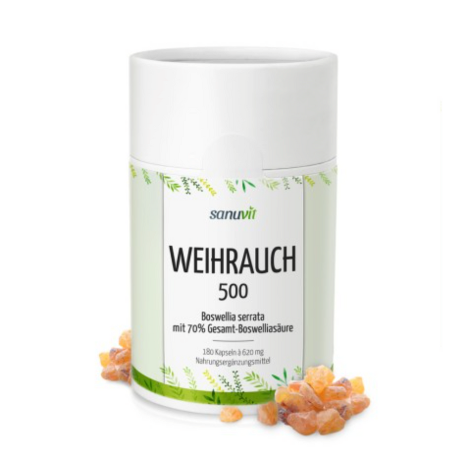 Sanuvit Weihrauch - Boswellia serrata Extrakt Boswellin® 500g - 180 Kapseln