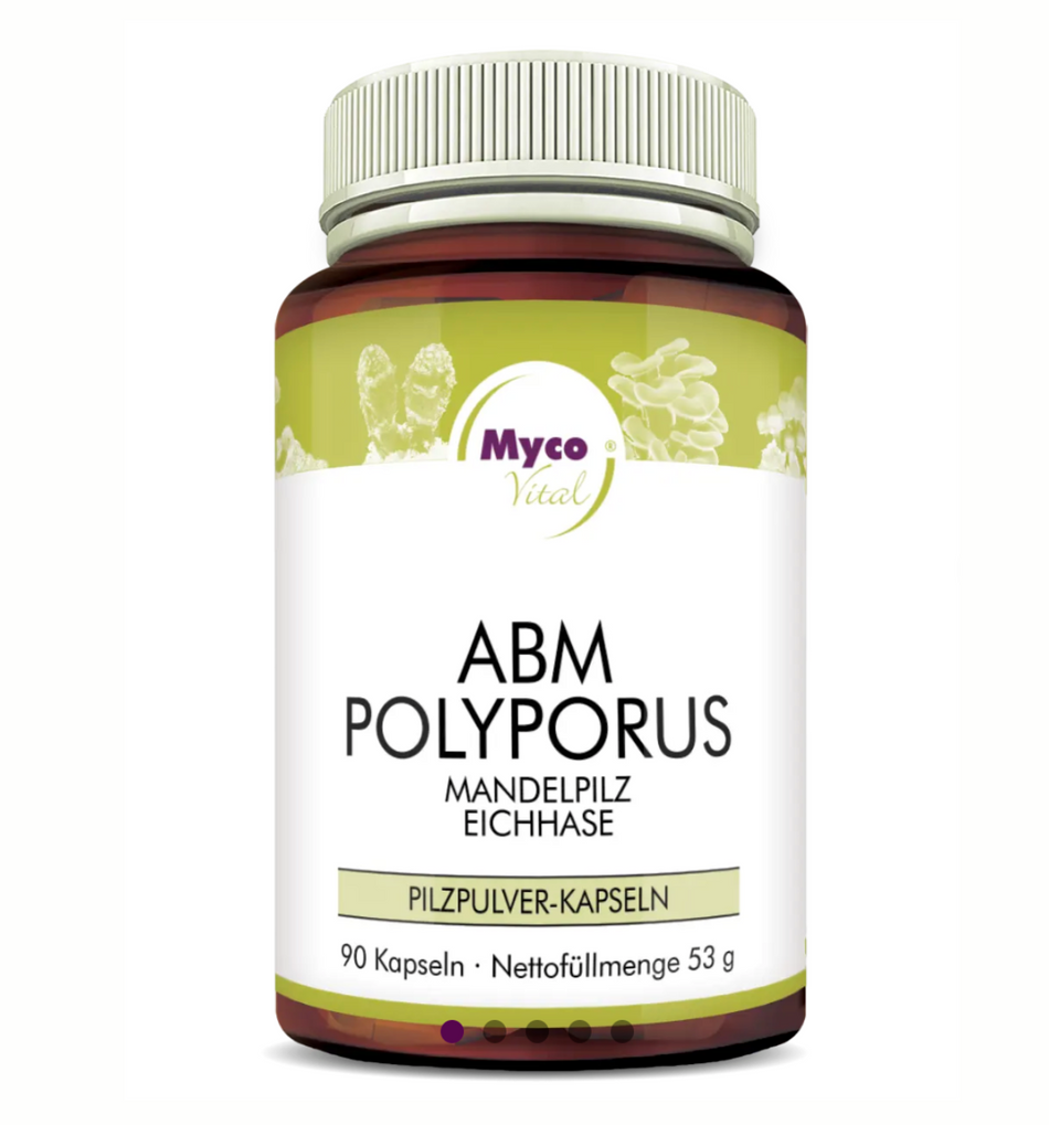 ABM–Polyporus Bio-Pilzpulver-Kapseln mit Mandelpilz und Eichhase aus kontrolliertem Anbau
