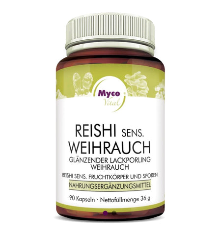Reishi Extrakt in Kapseln – traditioneller Heilpilz Ganoderma lucidum, reich an Beta-Glucanen, Triterpenen und Spurenelementen zur ernährungsphysiologischen Ergänzung.