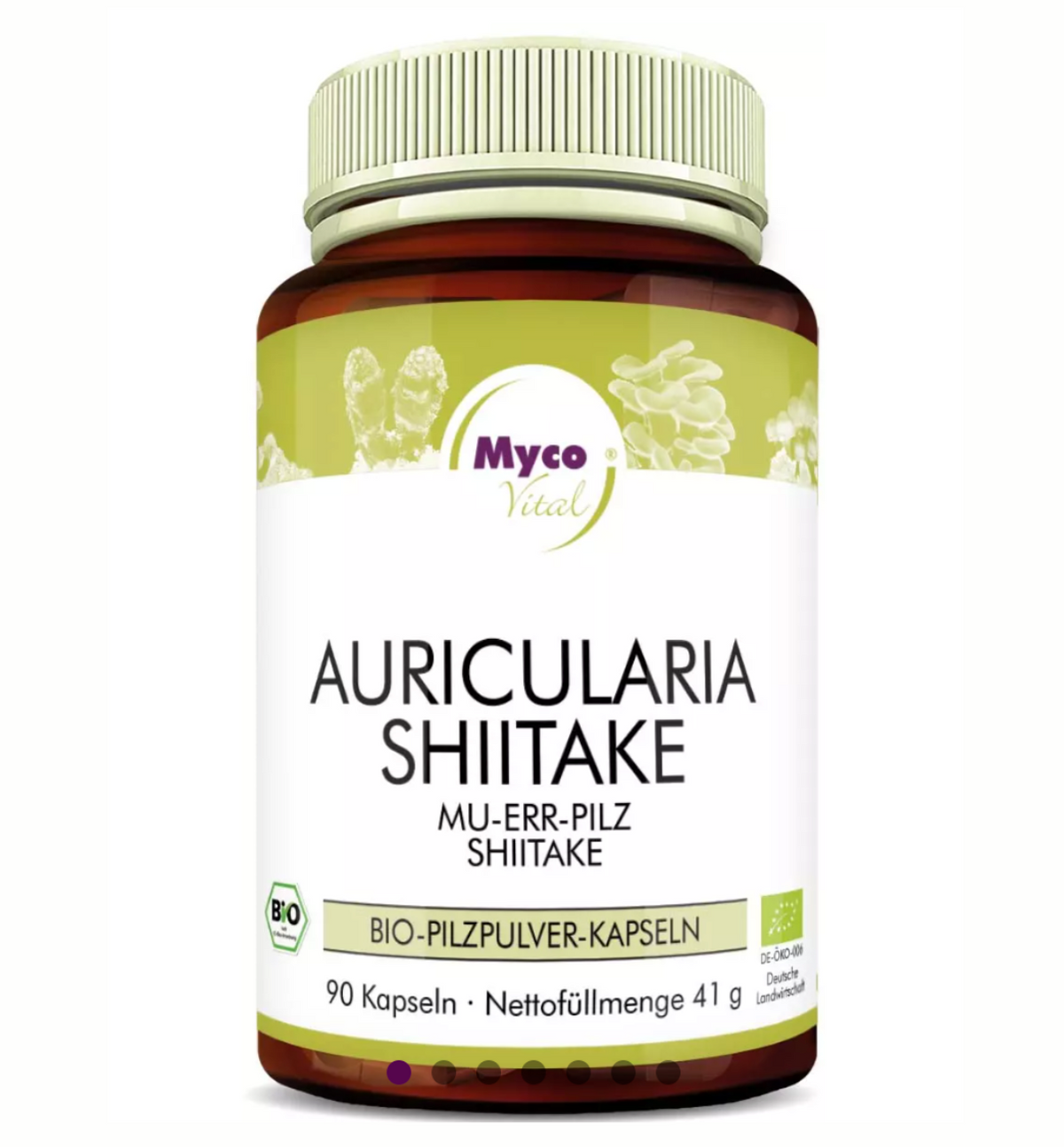 Auricularia–Shiitake Bio-Pilzpulver-Kapseln mit Mu-Err-Pilz und Shiitake aus kontrolliert biologischem Anbau