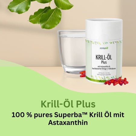 Krillöl Flüssigkapseln mit Omega-3-Fettsäuren EPA und DHA, Phospholipiden und Astaxanthin – unterstützen Herz, Gehirn, Zellschutz und entzündungshemmende Prozesse.