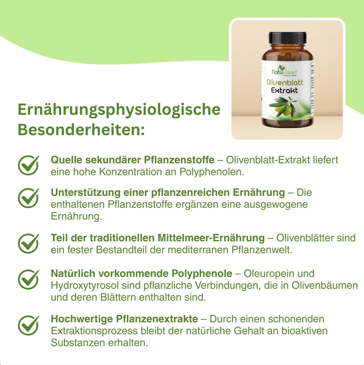 Olivenblatt Extrakt mit 500 mg für die tägliche Ergänzung