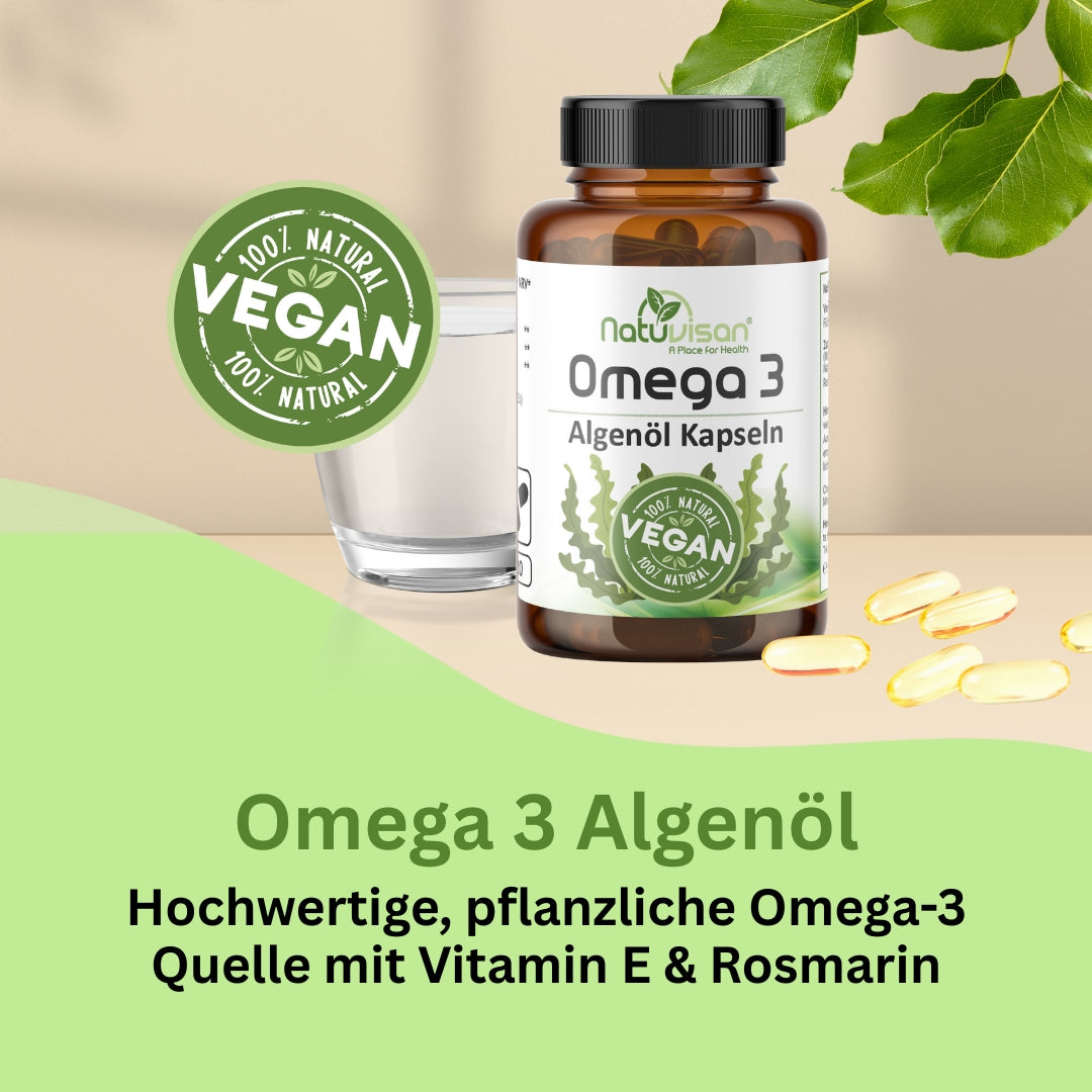 Algenöl mit 1000 mg DHA zur Unterstützung von Gehirnfunktion