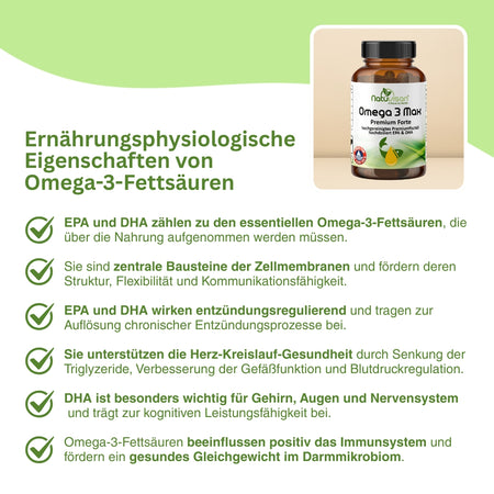Omega 3 mit EPA und DHA zur Unterstützung von Herz und Gehirnfunktion