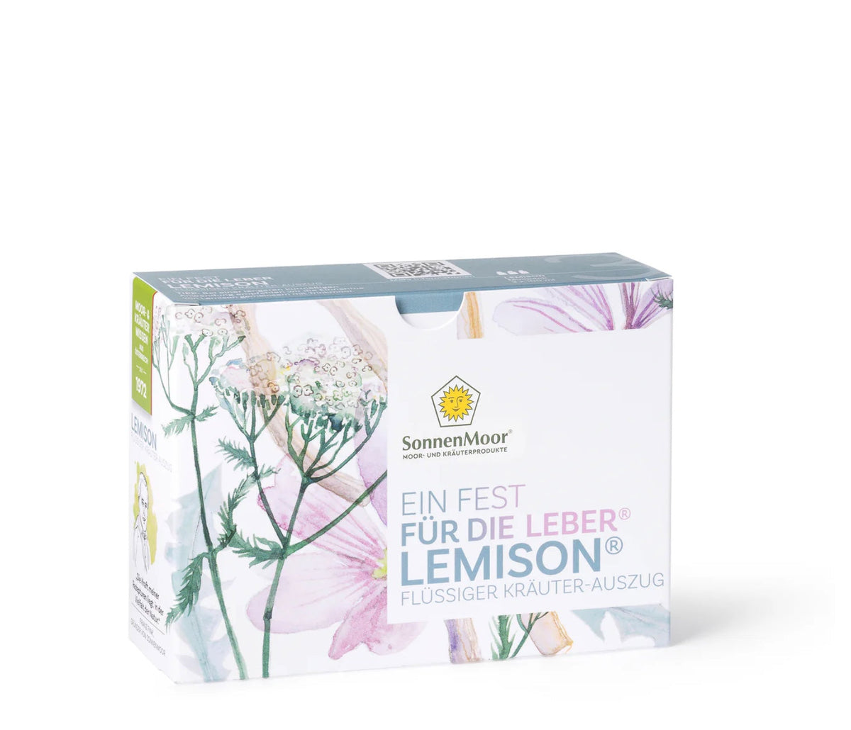 Flasche SonnenMoor Lemison Kräuterauszug – 100 ml in einer praktischen Flasche, die eine Kräutermischung zur Unterstützung des Immunsystems und der natürlichen Entgiftung zeigt.