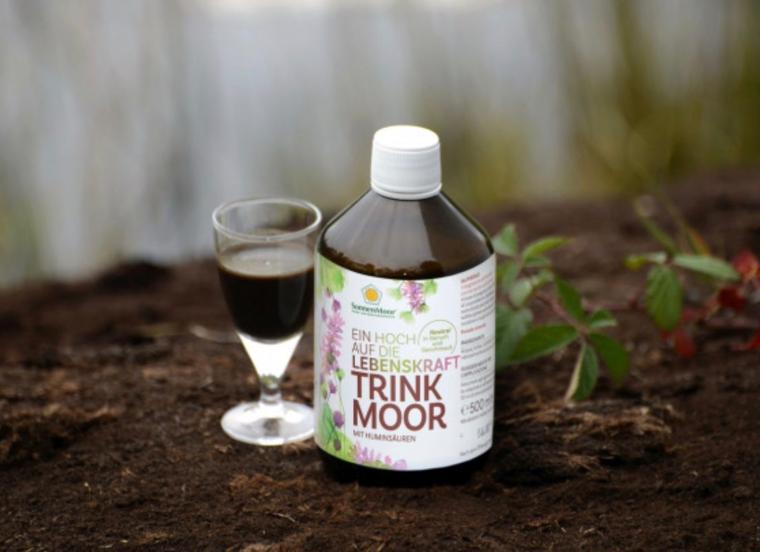 SonnenMoor Trinkmoor® mit Huminsäure in der Glasflasche 500 ml. 
