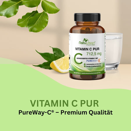 Vitamin C Kapseln mit 712,5 mg pro Portion für optimale Versorgung