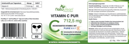 Natuvisan Vitamin C PureWay – hoch bioverfügbares Vitamin C zur aktiven Unterstützung des Immunsystems, insbesondere bei körperlicher Belastung, Stress oder Infektanfälligkeit – für eine gestärkte Abwehr und schnellere Regeneration.