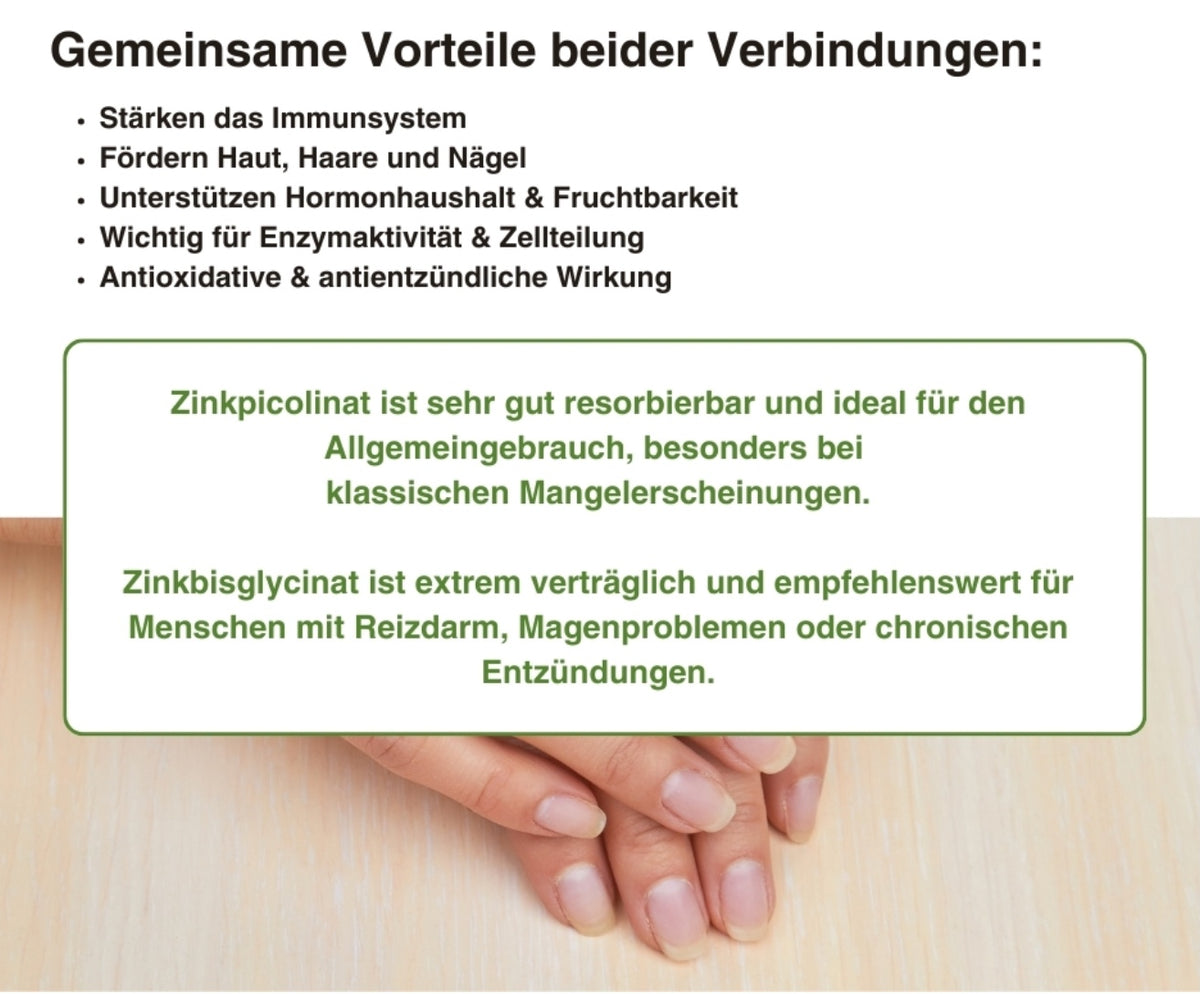 Zink Duo Komplex zur Unterstützung von Haut, Haaren und Nägeln