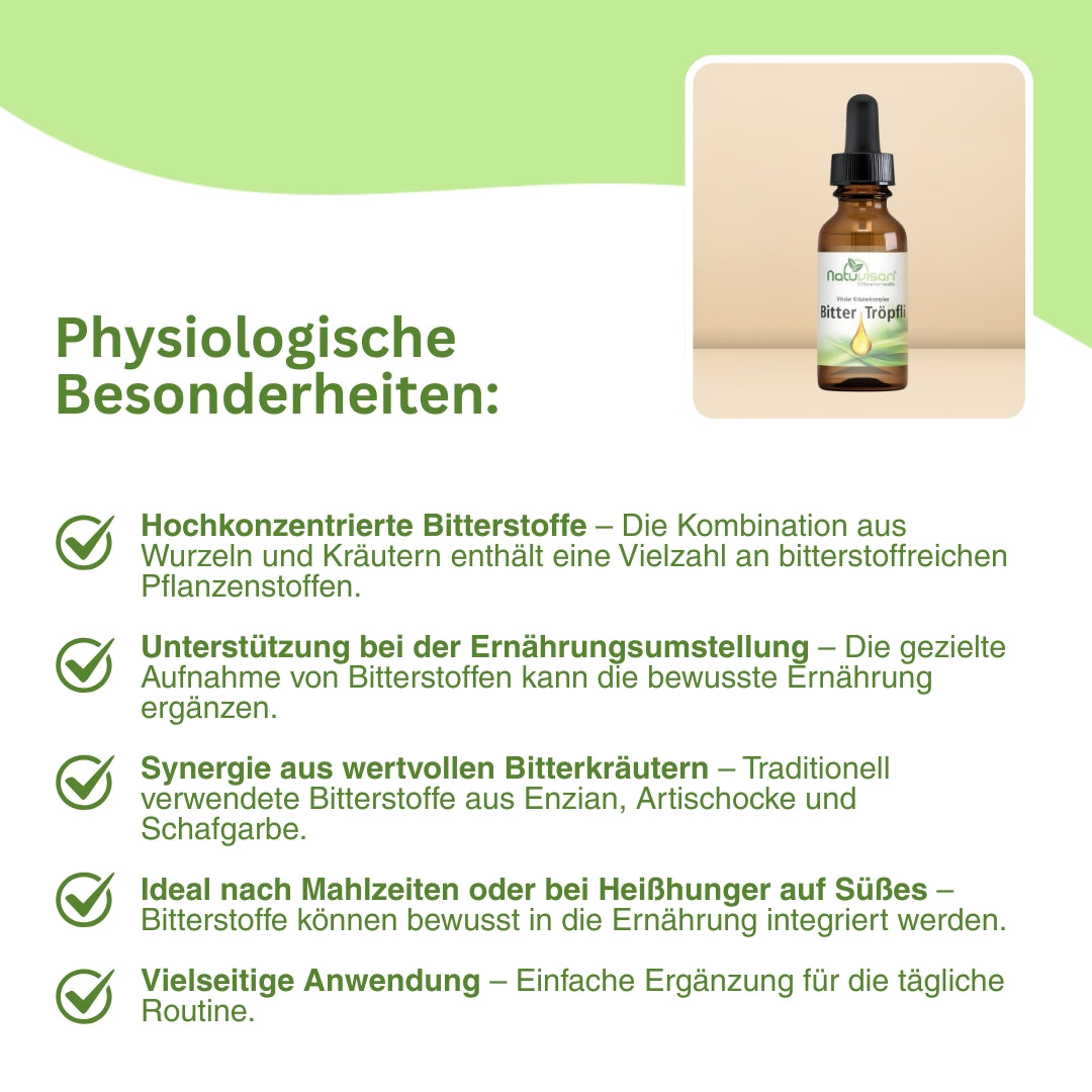 Bitter Tröpfli pflanzliche Extrakte Mariendistel Artischocke Löwenzahn