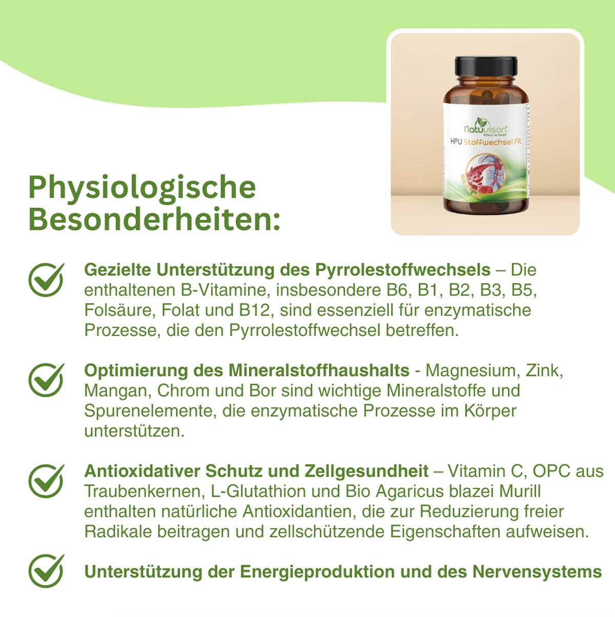 Inhaltsstoffe HPU Stoffwechsel Fit Aktiv mit Pflanzenstoffen