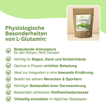 Feines L-Glutamin Pulver im Löffel