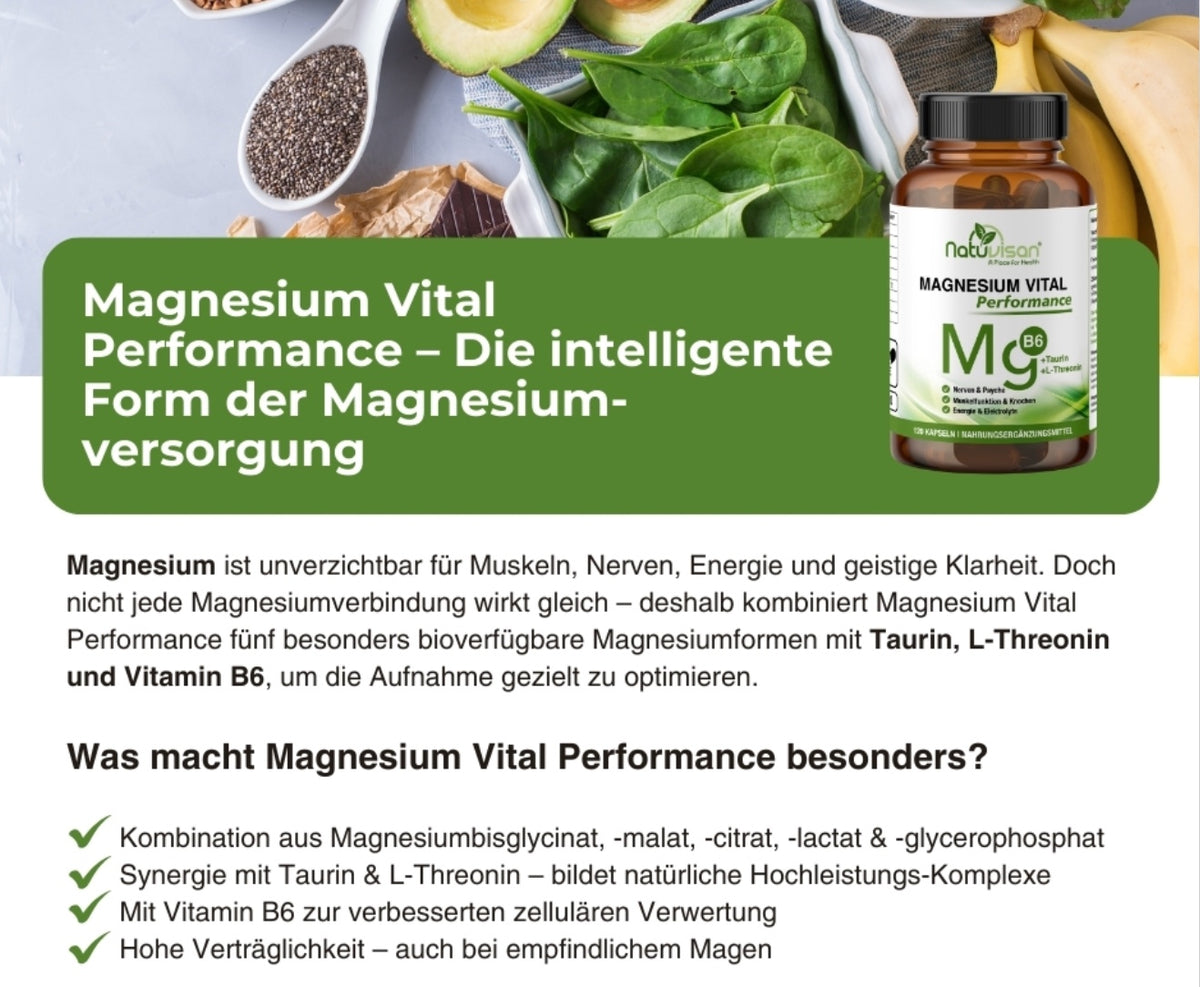 Fünf Magnesiumformen in Kapsel Formel