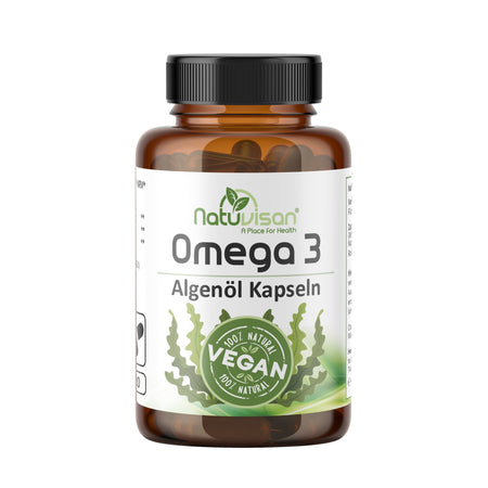 Omega 3 Algenöl vegan mit DHA und EPA für Gehirn und Sehkraft