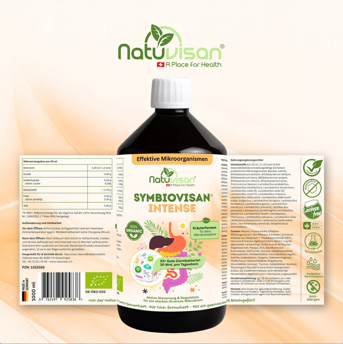 Symbiovisan Intense fermentiertes Mikrobiom Elixier mit Bio Kräutern
