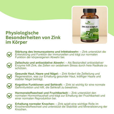 Zink Duo Komplex mit 5,3 mg Zink pro Kapsel