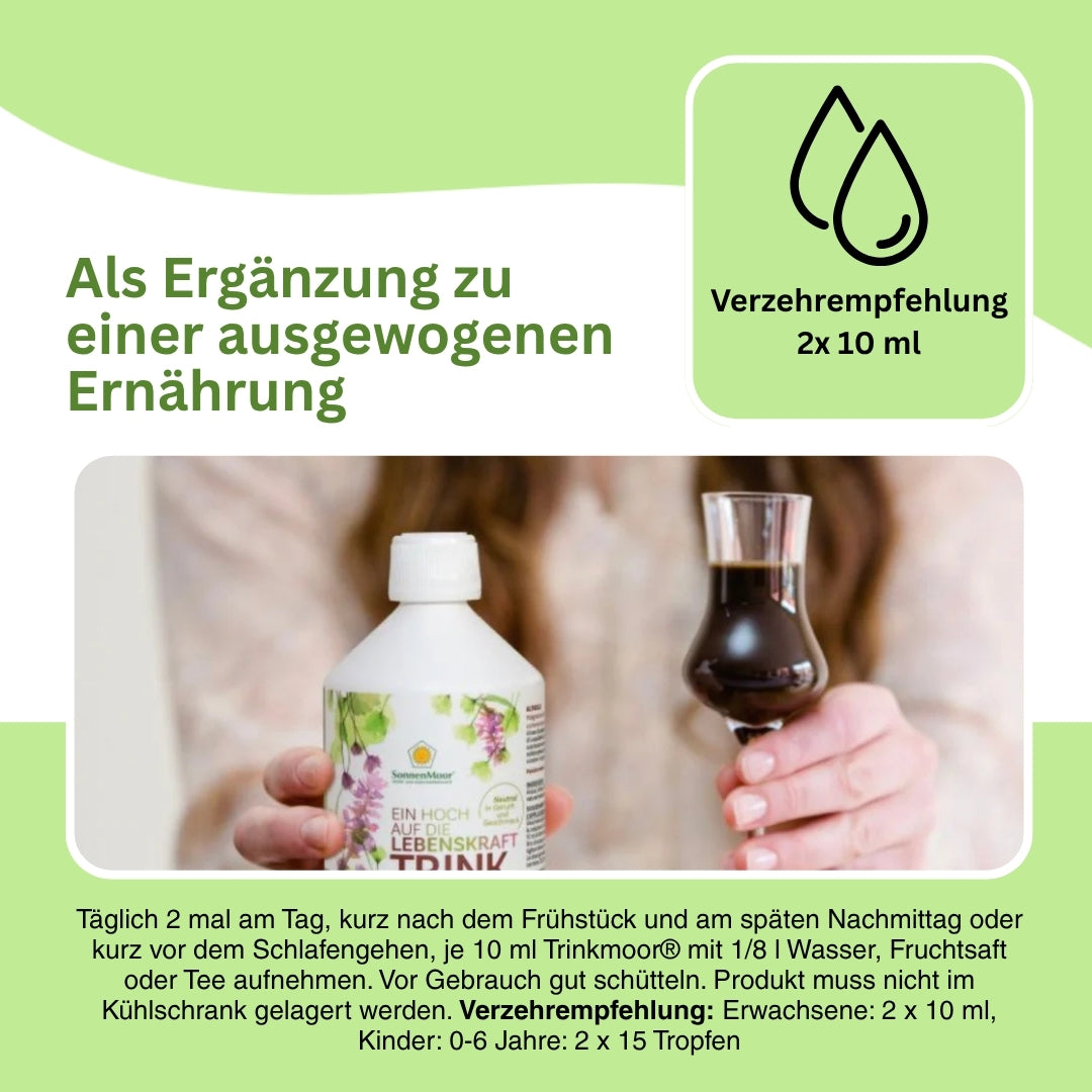 Natürliches Moortrinkpräparat mit Huminsäuren – lindert Blähungen und Völlegefühl, fördert die Verdauung und stabilisiert die Darmflora.