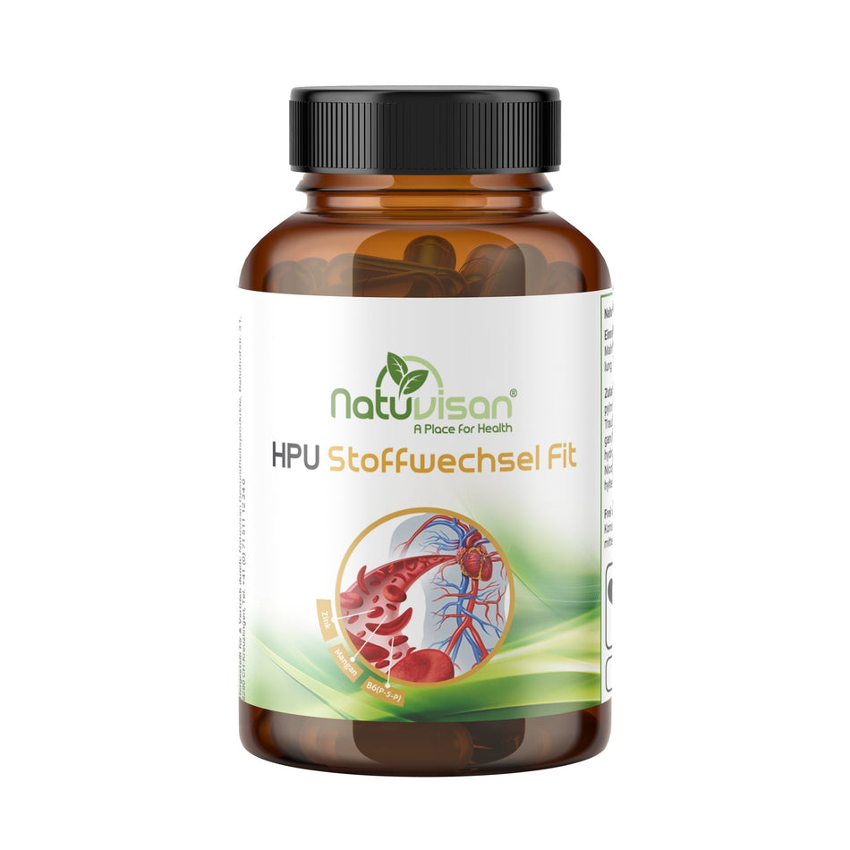 HPU Stoffwechsel FIT Mikronährstoffkomplex in Kapselform von NATUVISAN mit zwei Magnesiumverbindungen und aktiven B-Vitamin-Formen