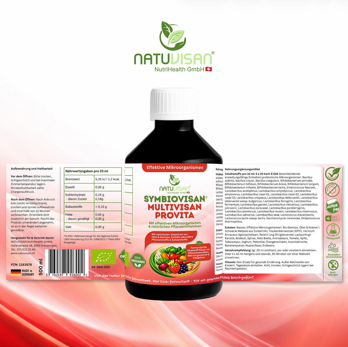 Fermentiertes Vitamine und Mikroben Elixier Symbiovisan Bio MultiviSan Provita